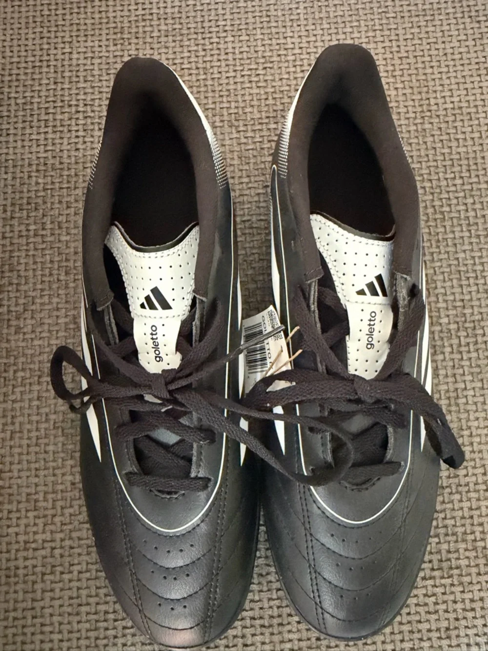 adidas Goletto IX TF Turf Soccer Shoes Cleats Black White Mens 8 Womens 9 Sporty
